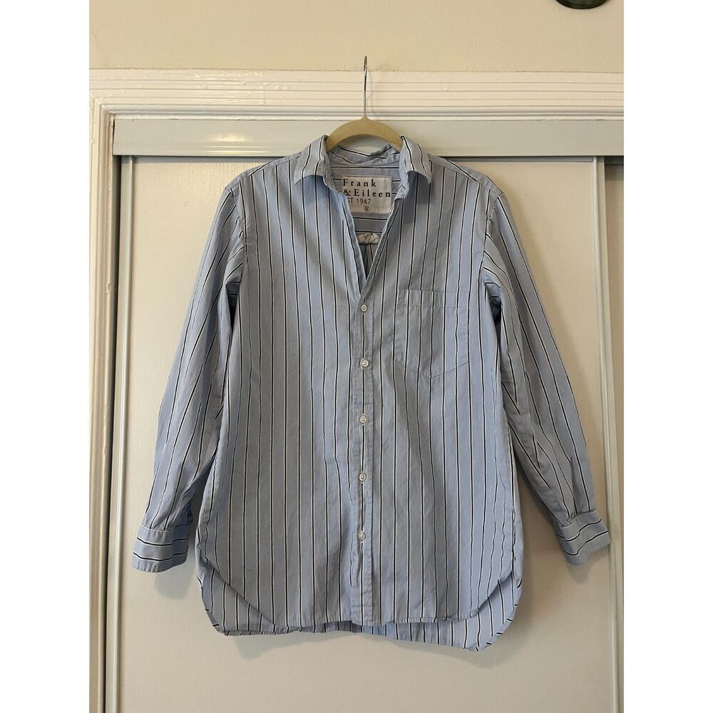 Frank & Eileen Joedy Green & Blue Striped Button Down Shirt - small